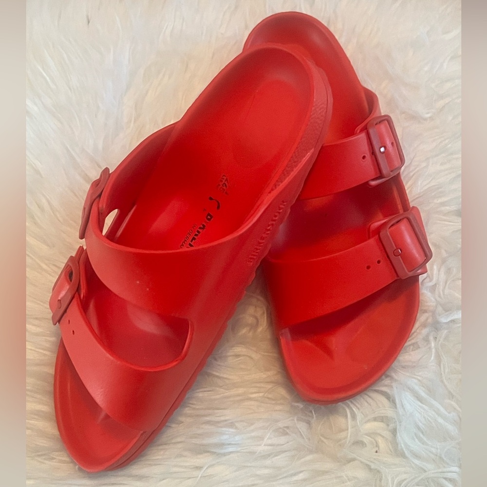 Birkenstock Red EVA Two-Strap Sandals